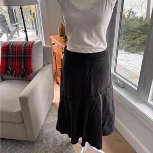 Dalia Collection Black Linen Midi Skirt 🖤